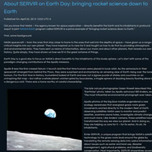 About SERVIR on Earth Day: bringing rocket science down to Earth